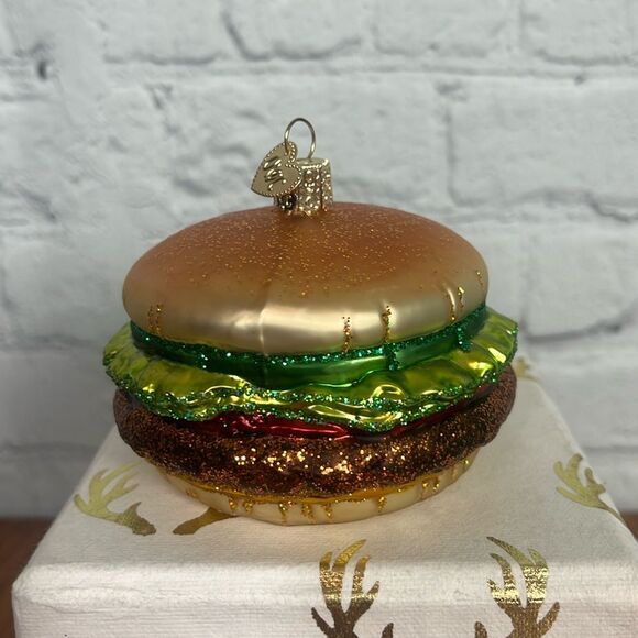 Old World Christmas Blown Glass Ornament—Hamburger - Picture 1 of 5